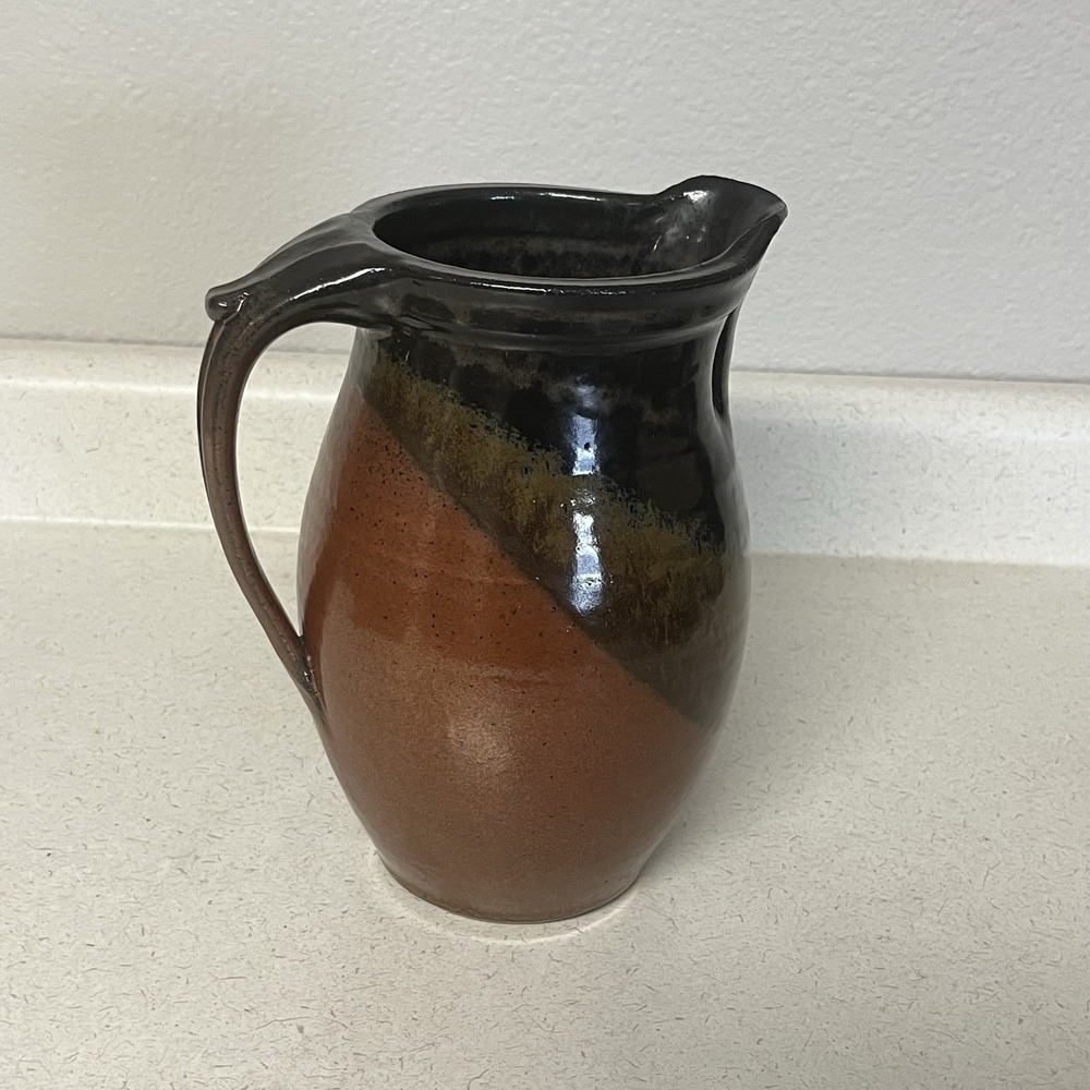 Stoneware‎ Pottery Signed By Val Neumann Pitcher Hand Thrown Earth Tones - Picture 6 of 12